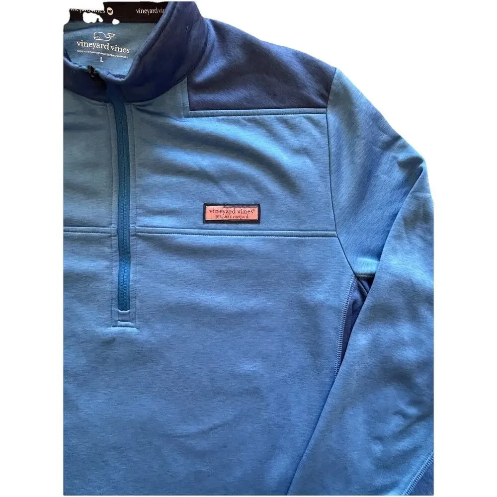 Vineyard Vines 1/4 Zip Pullover Men's Size Large Fleece Lined Jacket Blue